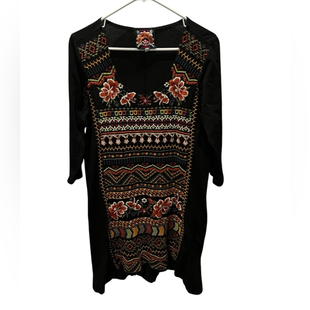 Johnny Was Waleska Embroidered Tunic Dress-colorful, size M